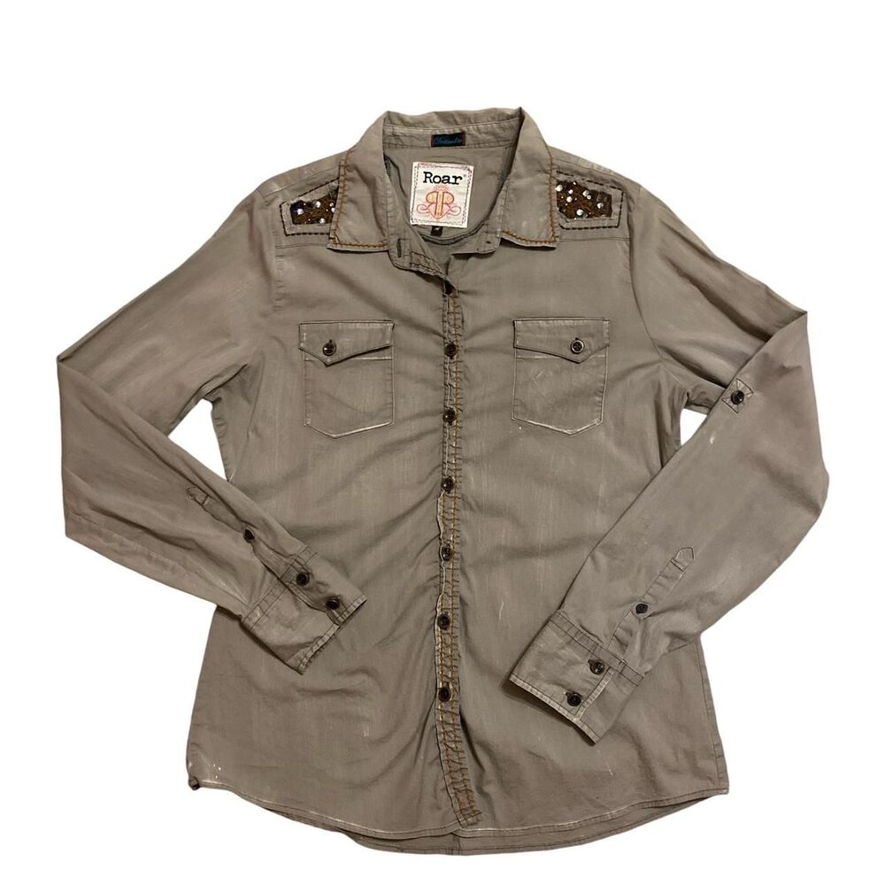 Roar grunge punk women’s button-down - Picture 2 of 8